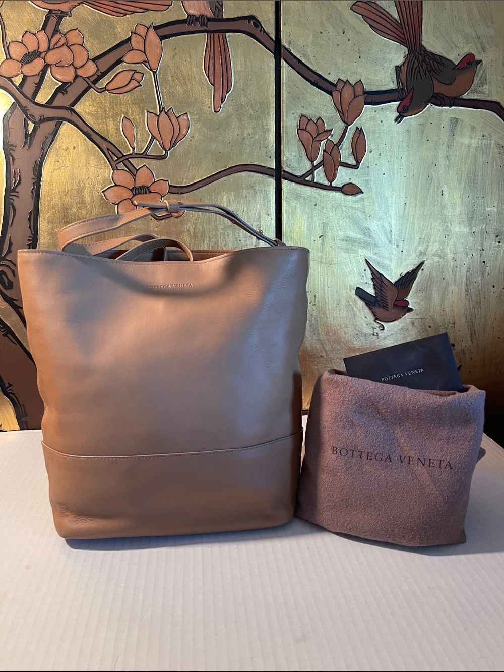 Bottega Veneta Taupe Leather Tote Pre owned